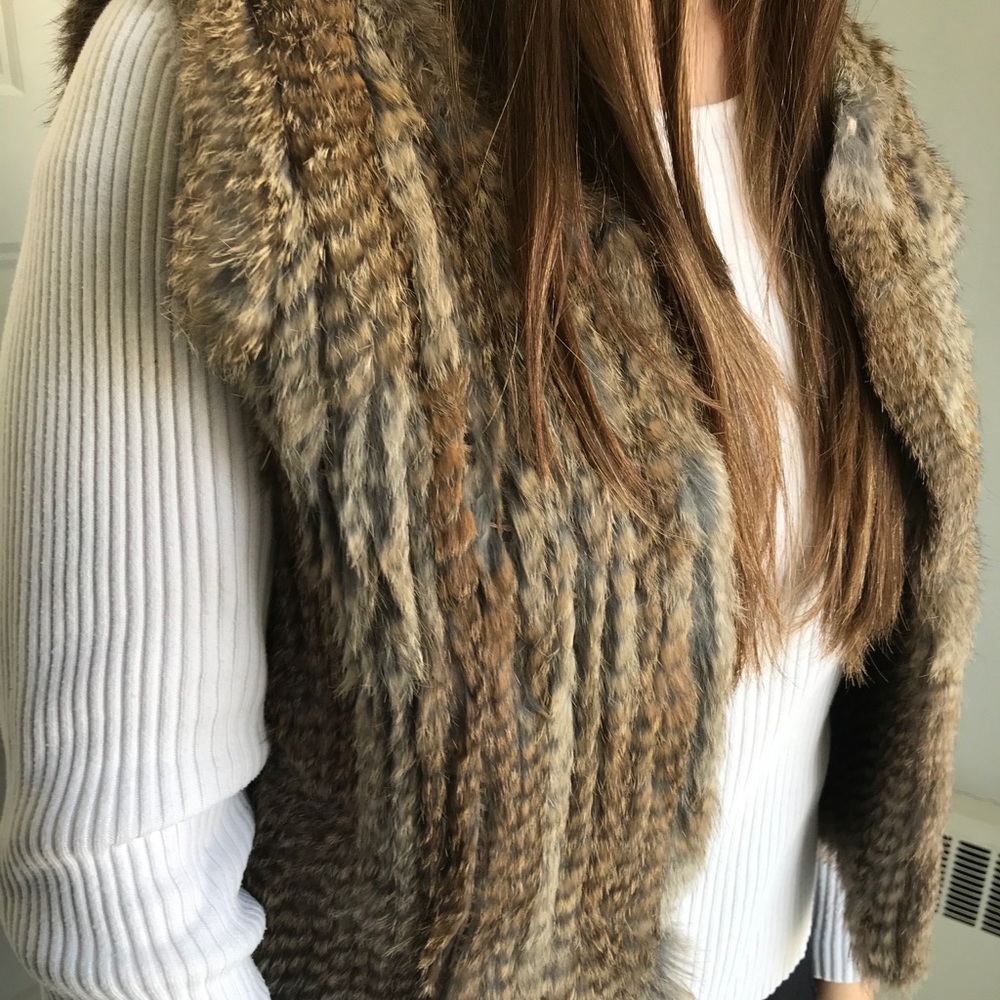 Rabbit fur vest